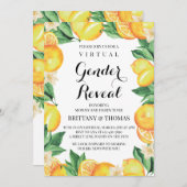 オレンジの性別発表招待状 - カスタムテキスト 招待状 (正面/裏面)