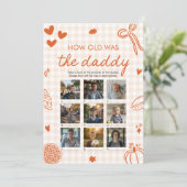 オレンジの手描き ハロウィン お父さんは何歳？ ゲーム 招待状 (スタンド正面)