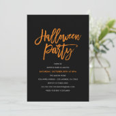 オレンジの手書きハロウィンパーティー招待状 招待状 (スタンド正面)