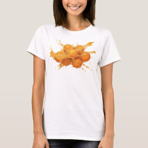 オレンジの抽象的なオレンジのストライキングカスタムシャツ Tシャツ