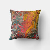 オレンジの抽象的な枕 クッション (裏面)