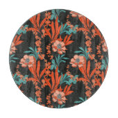 オレンジの抽象的な花パターン カッティングボード (正面)