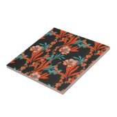 オレンジの抽象的な花パターン タイル (側面)