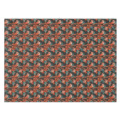 オレンジの抽象的な花パターン テーブルクロス (正面(横))