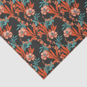 オレンジの抽象的な花パターン 薄葉紙 (詳細)