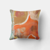 オレンジの抽象的な近代美術の枕 クッション (裏面)