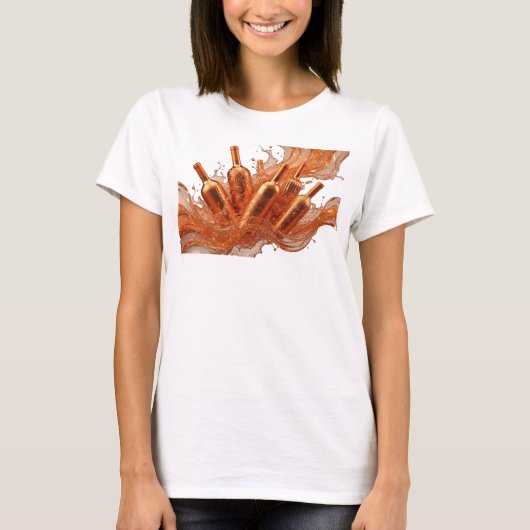 オレンジの抽象芸術グラフィックTシャツ Tシャツ (正面)