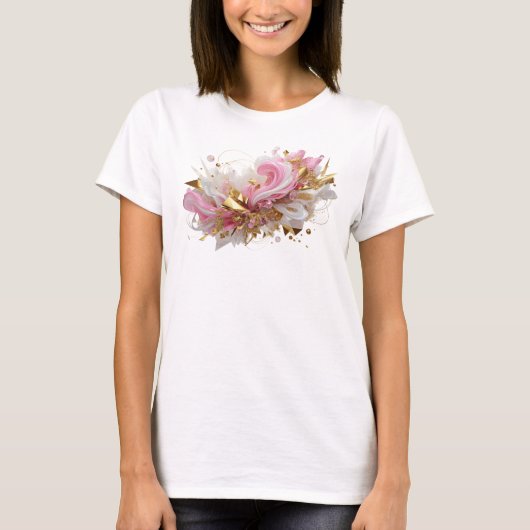 オレンジの抽象芸術グラフィックTシャツ Tシャツ (正面)