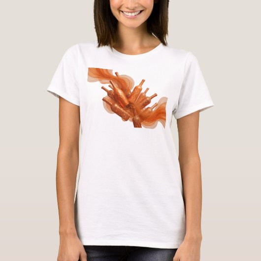 オレンジの抽象芸術ステートメントTシャツ Tシャツ (正面)
