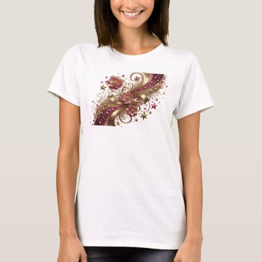 オレンジの抽象芸術デザイン Tシャツ (正面)