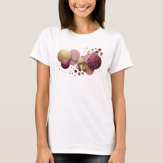 オレンジの抽象芸術デザイン Tシャツ (正面)