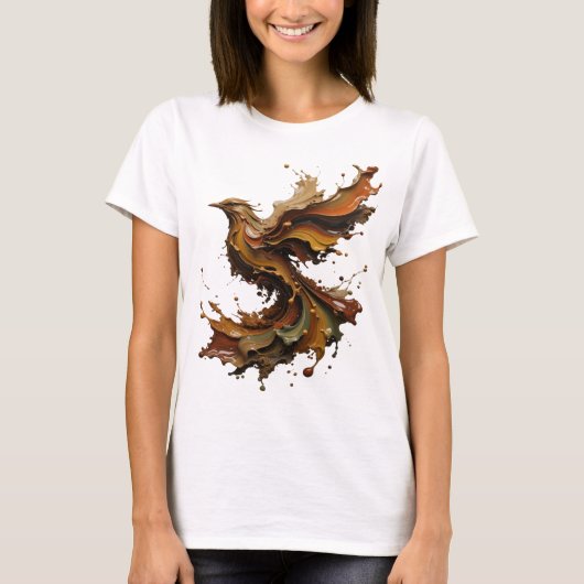 オレンジの抽象芸術トレンディTシャツ Tシャツ (正面)