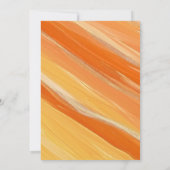 オレンジの抽象芸術「Off To College」招待状 招待状 (裏面)