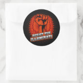 オレンジの拳を上げてイルミナティに抵抗する ラウンドシール (バッグ)