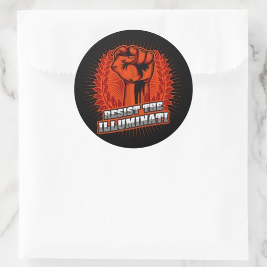 オレンジの拳を上げてイルミナティに抵抗する ラウンドシール (バッグ)