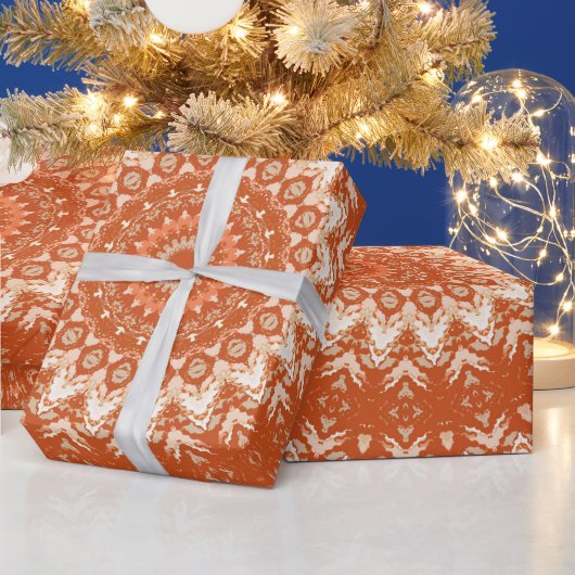 オレンジの曼荼羅。 ラッピングペーパー (クリスマス)