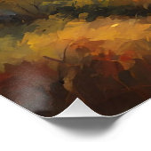 オレンジの木と山が咲く秋の風景 ポスター (コーナー)