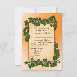 オレンジの木に絡む秋のRSVP（返信依頼） - メインコースを選択 出欠カード