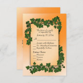 オレンジの木に絡む秋のRSVP（返信依頼） - メインコースを選択 出欠カード (正面/裏面)