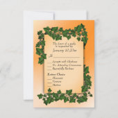 オレンジの木に絡む秋のRSVP（返信） ※食事の選択肢付き 出欠カード (正面)