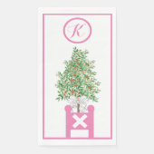 オレンジの木のトピアリー シノワズリー ペーパー ゲスト タオル (正面)