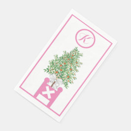 オレンジの木のトピアリー シノワーズリー ペーパー ゲスト タオル