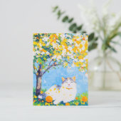 オレンジの木の下の猫 ポストカード (スタンド正面)