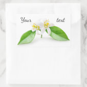 オレンジの木の花 長方形シール (バッグ)