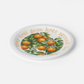 オレンジの木 グラフィックイラスト - オリジナルテキスト ペーパープレート (アングル)