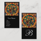 オレンジの木，緑の離れフローラ，花のモノグラム 名刺 (正面/裏面)