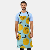 オレンジの果実の継ぎ目のない模様 エプロン (着用した状態)
