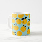 オレンジの果実の継ぎ目のない模様 コーヒーマグカップ (正面左)