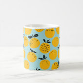 オレンジの果実の継ぎ目のない模様 コーヒーマグカップ (中央)