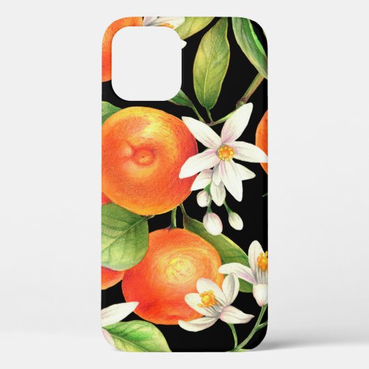 オレンジの果実、花、Lの継ぎ目のない模様 Case-Mate iPhoneケース (裏面)