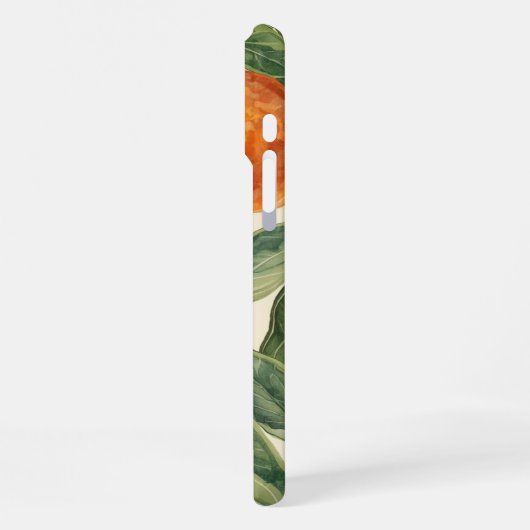 オレンジの果樹園 - 手描きの柑橘類の果物 iPhoneケース (左側面)
