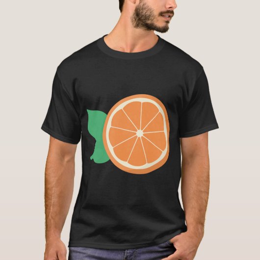 オレンジの果物スライス フルーツ好き Tシャツ (正面)