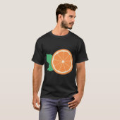 オレンジの果物スライス フルーツ好き Tシャツ (正面フル)