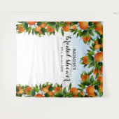 オレンジの果物ボタニカル結婚式 | フォトバックドロップ タペストリー (正面(横))