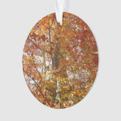 オレンジの枝の葉秋の自然 オーナメント (正面)