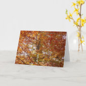 オレンジの枝の葉秋の自然 カード (黄色い花)