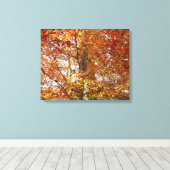 オレンジの枝の葉秋の自然 キャンバスプリント (インサイチュ (ウッドフロア))
