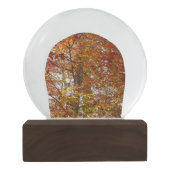 オレンジの枝の葉秋の自然 スノーグローブ (裏面)