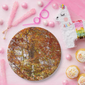 オレンジの枝の葉秋の自然 ペーパープレート (パーティー)