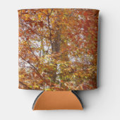 オレンジの枝の葉秋の自然 缶クーラー (正面)