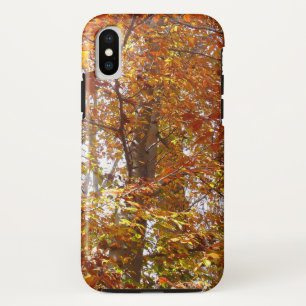 オレンジの枝の葉秋の自然 iPhone X ケース