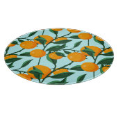 オレンジの枝、柑橘類のヴィンテージプリント。 カッティングボード (角)