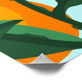 オレンジの枝、柑橘類のヴィンテージプリント。 ポスター (角)