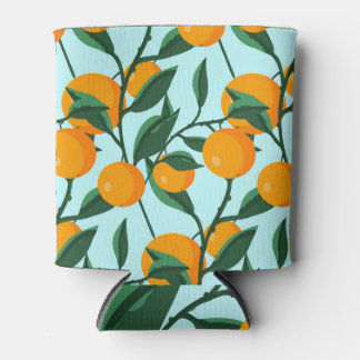 オレンジの枝、柑橘類のヴィンテージプリント。 缶クーラー