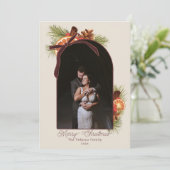 オレンジの柑橘とシナモンのホリデー フォト カード (スタンド正面)