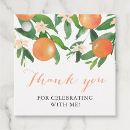 オレンジの柑橘炭 シャビーなウェディングシャワー フェイバータグ
